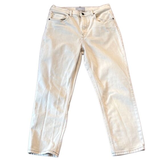 Everlane the cheeky Jean crop ecru black seaming size 30 short - Picture 2 of 12